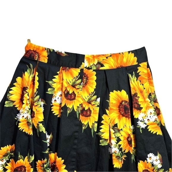 Vintage Handmade Artisan Sunflower Floral Knee Length Lightweight Skirt Large - Picture 11 of 15